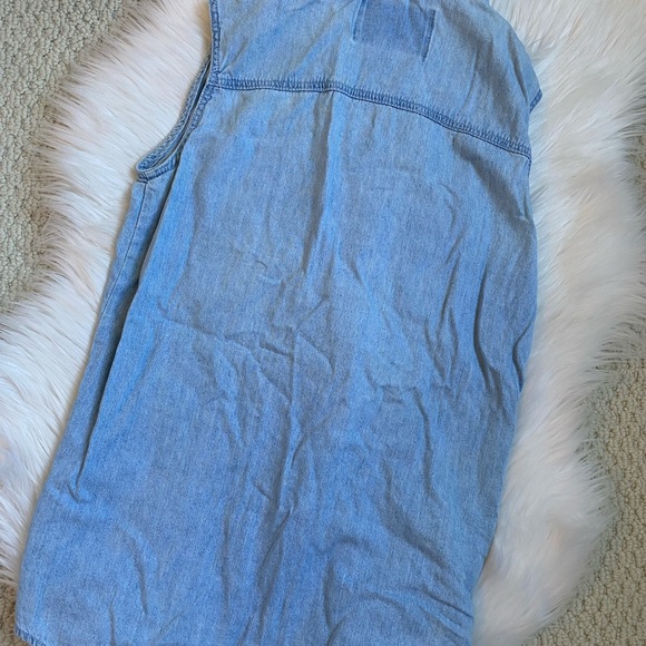 Vintage denim button down tank top - Picture 3 of 5